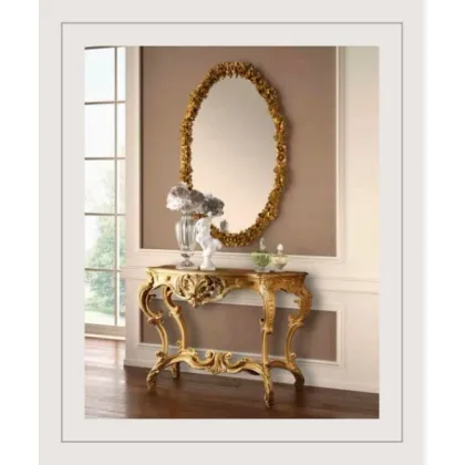 Zdjęcie Luksusowe, owalne duże lustro w złotej ramie z Włoch - Casa + 39