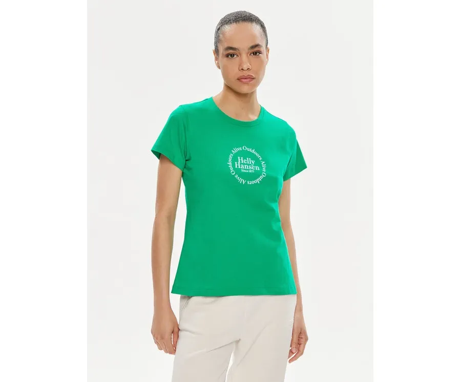 obrazek 1 Helly Hansen T-Shirt W Core Graphic T-Shirt 54080 Zielony Regular Fit