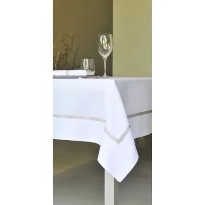 Picture Luxurious linen tablecloth with metal rhinestones New York