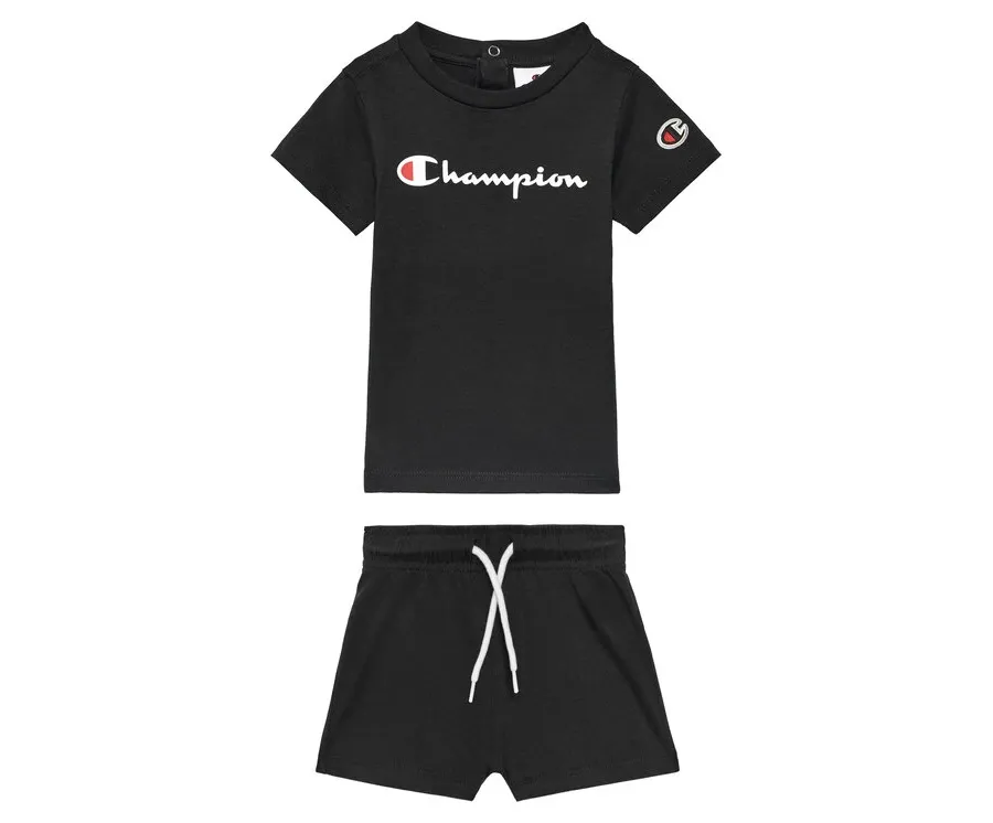 obrazek 1 Champion Komplet t-shirt i spodenki 307055 Czarny Regular Fit