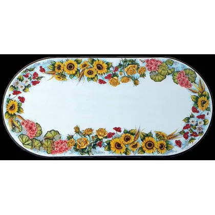Zdjęcie Stylowy blat z kamienia wulkanicznego do ogrodu zdobiony motywem kwiatów - Ceramiche Valchida