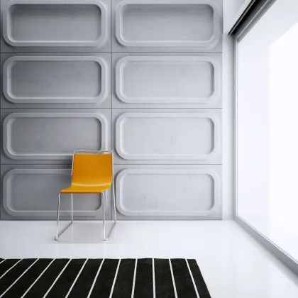 Zdjęcie 120x60 cm VT - PB19 (B1 siwo biały) MODUŁ O - panel dekor 3D beton architektoniczny