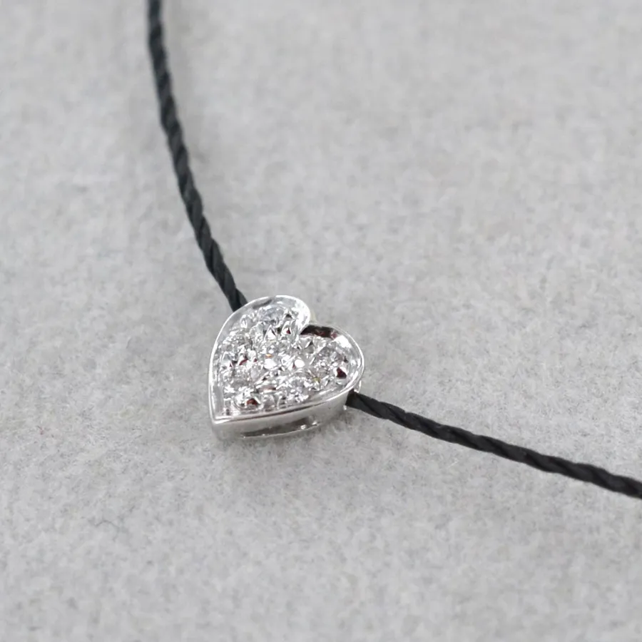 obrazek 3 Piękny naszyjnik z diamentową zawieszką w kształcie serca