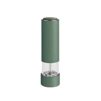 Picture Stylish salt and pepper grinder Ø5xH17 cm with elements in the color of eucalyptus leaves