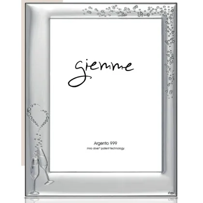 Picture Unique silver photo frame 13x18 cm decorated with a champagne glass motif