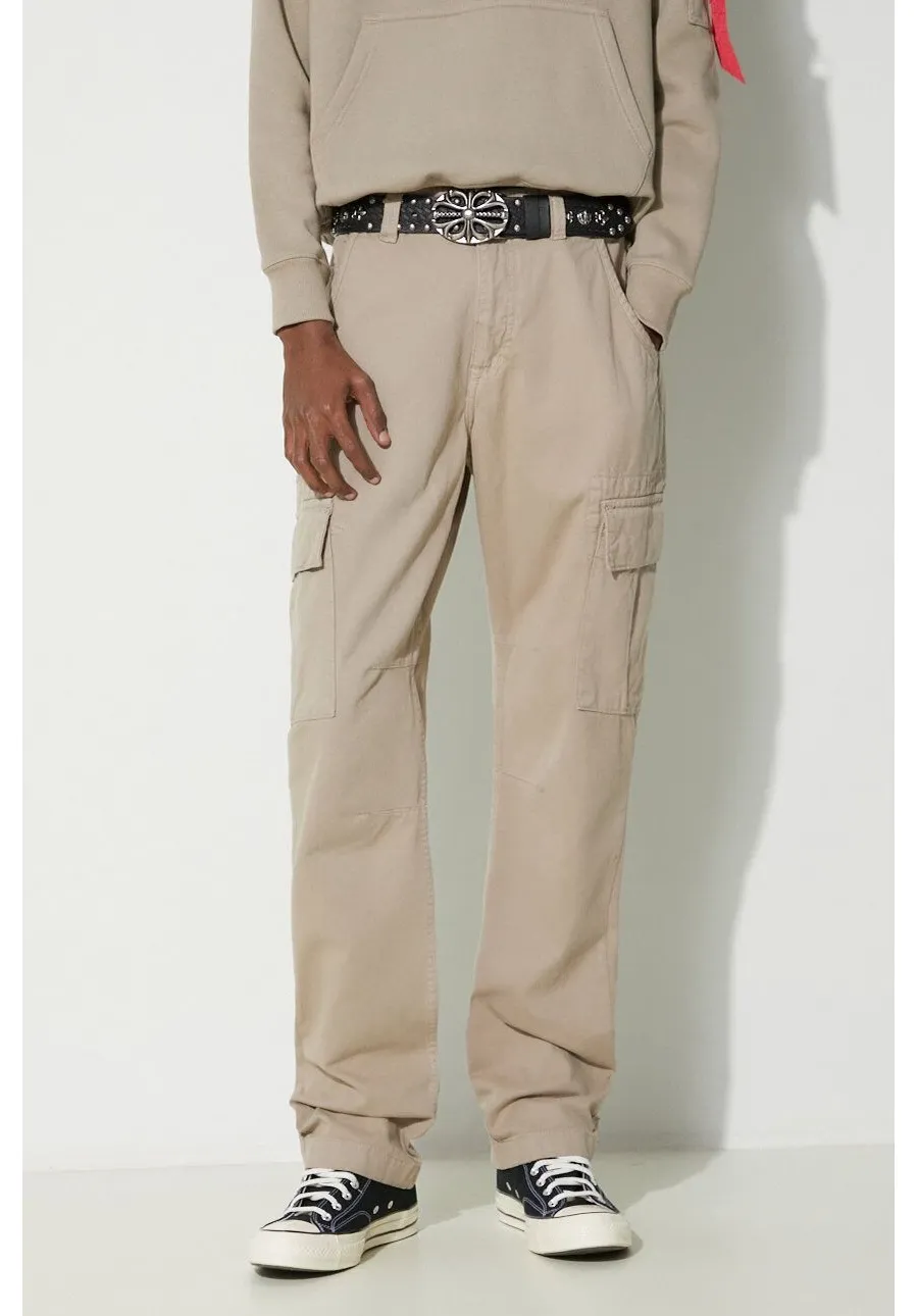 obrazek 1 Alpha Industries spodnie bawełniane Agent Pant kolor beżowy w fasonie cargo 158205