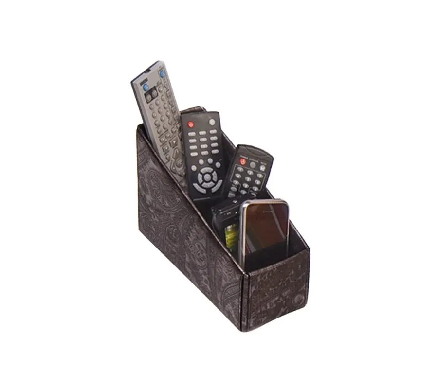 picture 1 Unique box for remote controls - natural leather - Absolute Breton