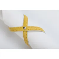 Picture Leather napkin rings in cedar yellow - for the kitchen