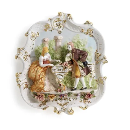 Picture Baroque decorative flat panel made of ceramics - Ceramiche ML