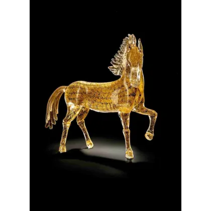 Zdjęcie Elegancka figura konia ze szkła Murano rozmiar S