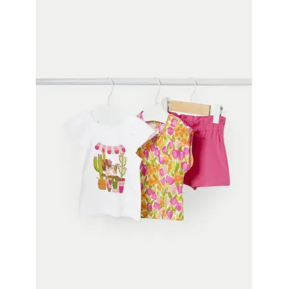 Zdjęcie Mayoral Komplet 2 t-shirtów i spodenek 01229 Różowy Regular Fit