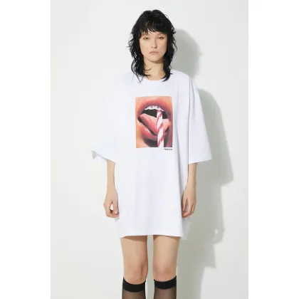 Zdjęcie Fiorucci t-shirt bawełniany Mouth Print Boxy T-Shirt damski kolor biały W01FPTSH102CJ01WH04