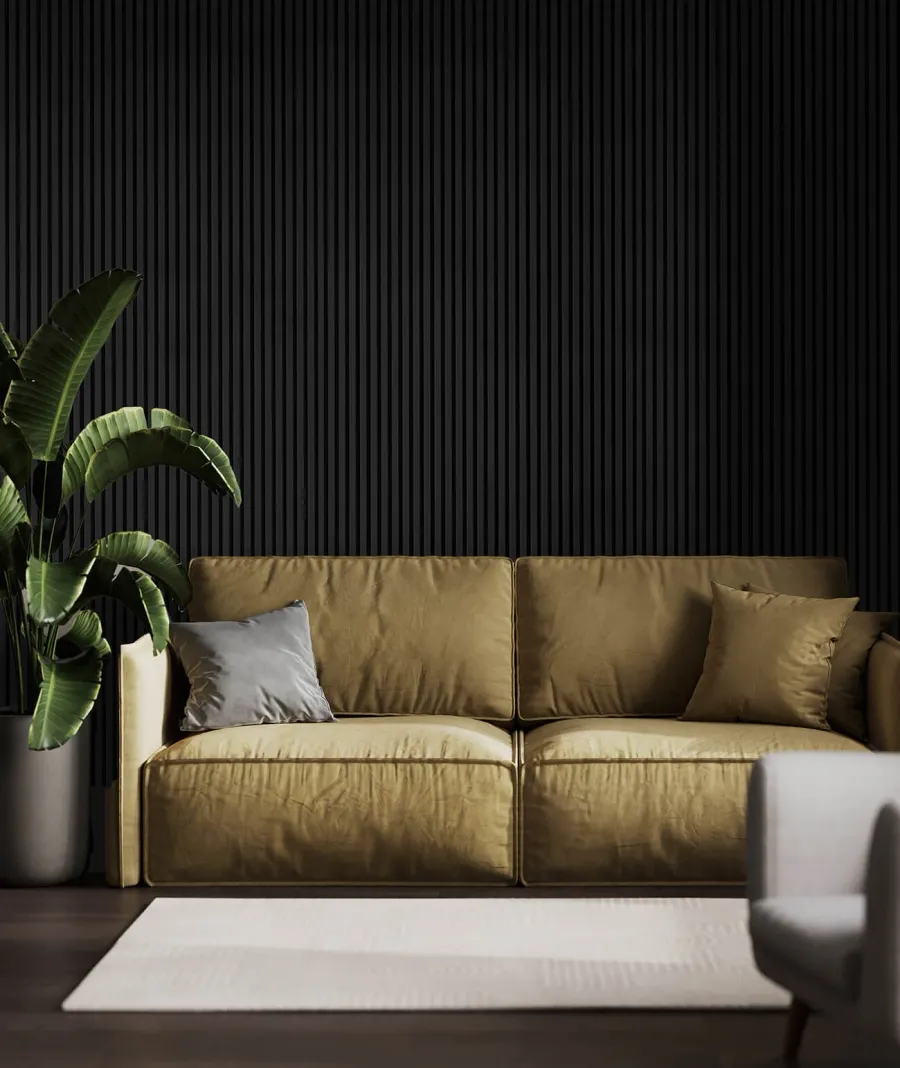 obrazek 1 275x12,3x1,6 cm LD Lamel ryflowany (czarny) - Panel ścienny i sufitowy 3D
