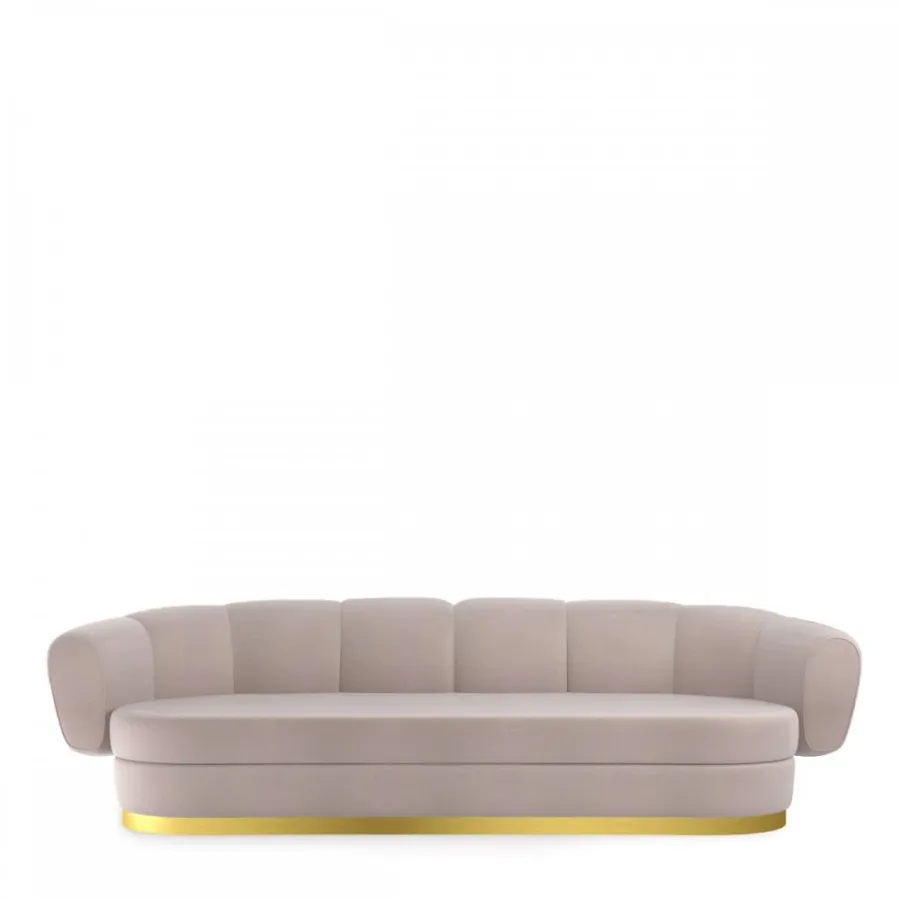 obrazek 1 Pięcioosobowa sofa charakteryzująca się falistą linią i metalową podstawą H.78xL.290xP.102 cm