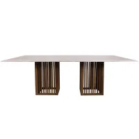 Picture Stylish rectangular Code dining table with a marble top