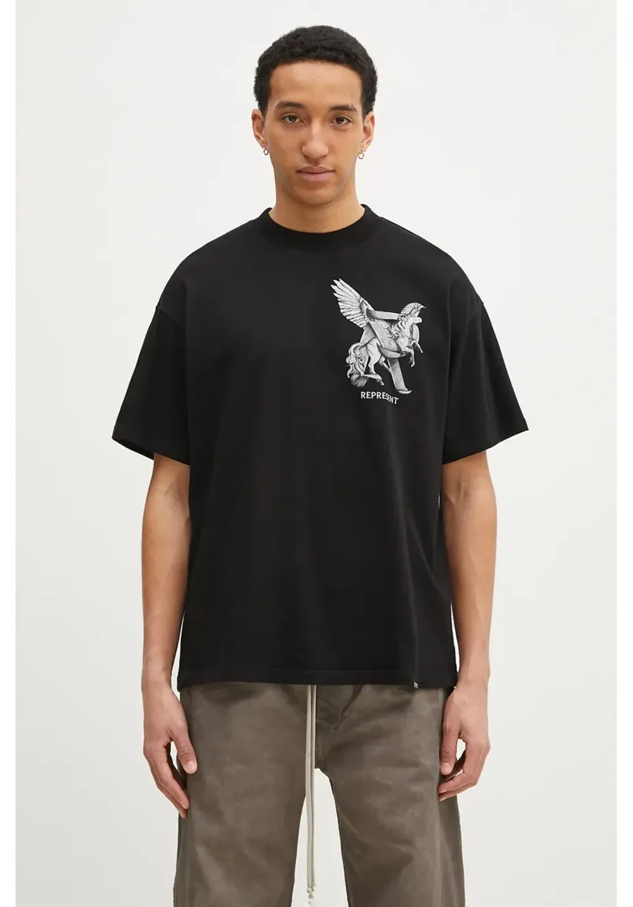 obrazek 1 Represent t-shirt bawełniany Elegance In Motion męski kolor czarny z nadrukiem MLM41066.01