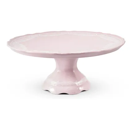 Zdjęcie Piękna porcelanowa patera w kolorze różowym z delikatnym zdobieniem – Leander