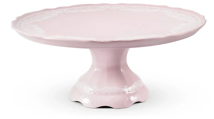 obrazek 1 Piękna porcelanowa patera w kolorze różowym z delikatnym zdobieniem – Leander