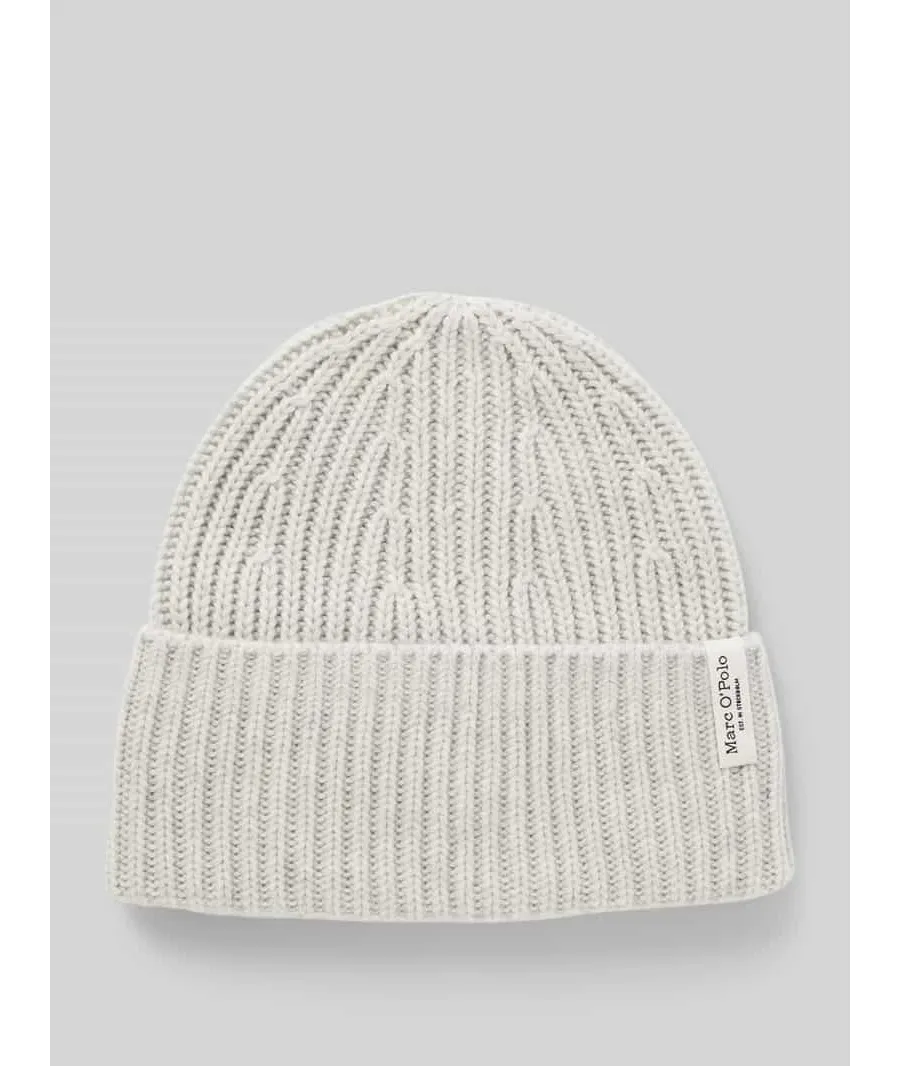obrazek 1 Czapka beanie z wysokiej jakości mieszanki żywej wełny i kaszmiru z prążkowanym brzegiem