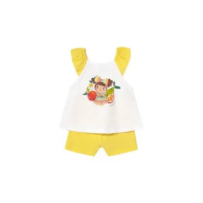 Zdjęcie Mayoral Komplet top i spodenki 1234 Żółty Regular Fit