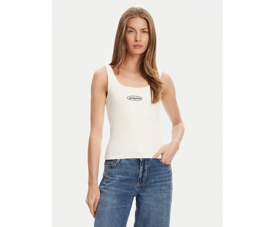 obrazek 1 Guess Jeans Top W5YP35 KA0H1 Écru Regular Fit