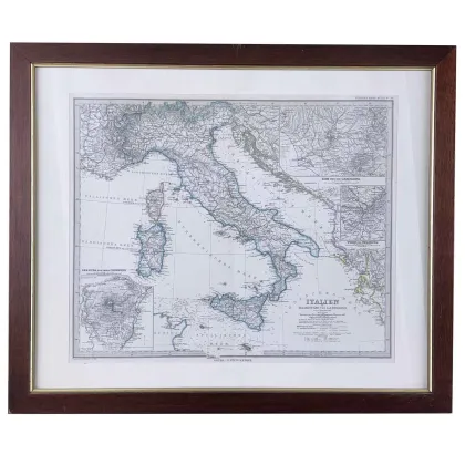 Picture Antique map of Italy by Augustus Pietermann from the 19th century