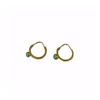 Picture Stylish earrings with a turquoise stone, 10 mm in diameter