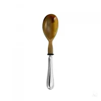 Picture Beautiful, stylish silver and horn salad serving spoon - Zaramella Argenti