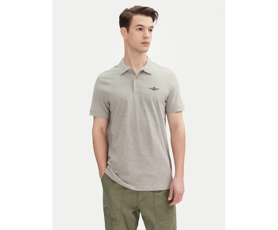obrazek 1 Aeronautica Militare Polo 251PO1843P191 Szary Regular Fit