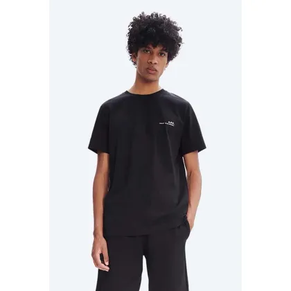 Zdjęcie A.P.C. t-shirt bawełniany Item F kolor czarny z nadrukiem COEOP.H26904-WHITE