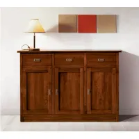Picture Sideboard, 3 doors, 3 drawers, finish: antique walnut from Italy - Fratelli Mirandola