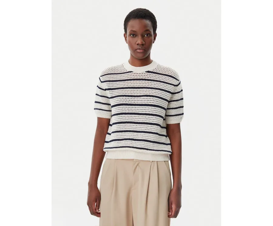 obrazek 1 Tommy Hilfiger Sweter Pointelle WW0WW45950 Beżowy Regular Fit