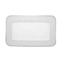 Picture A large porcelain rectangular plate from the Trasso collection with a geometric pattern and platinum finish - Vista Alegre