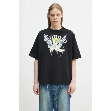 Zdjęcie Marcelo Burlon t-shirt bawełniany County Angel Boxy T-Shirt Black Multicol męski kolor czarny z nadrukiem CMAA05AS25JER0021084