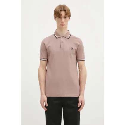 Zdjęcie Fred Perry polo bawełniane męski kolor różowy z aplikacją M3600.Y34