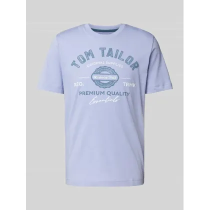 Zdjęcie T-shirt o kroju regular fit z czystej bawełny z nadrukiem z logo