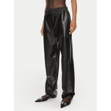 Zdjęcie Hugo Spodnie z imitacji skóry Halmara-1 50516876 Czarny Relaxed Fit HUGO