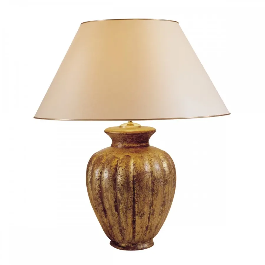 obrazek 1 Duża lampa stołowa w kolorze terakoty H.40xL.29xP.29 cm