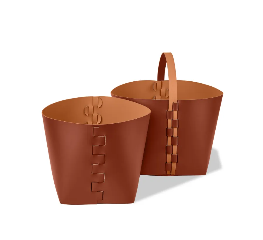 obrazek 2 Piękny kosz Helena 35x30xH26 cm w kolorze karmelowego brązu