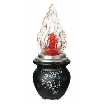 Zdjęcie Włoska czarna lampa ozdobna z porcelany na grób