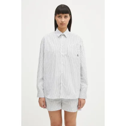 Zdjęcie Sporty & Rich koszula bawełniana Src Oversized damska kolor biały relaxed z kołnierzykiem klasycznym SI006606302ST71
