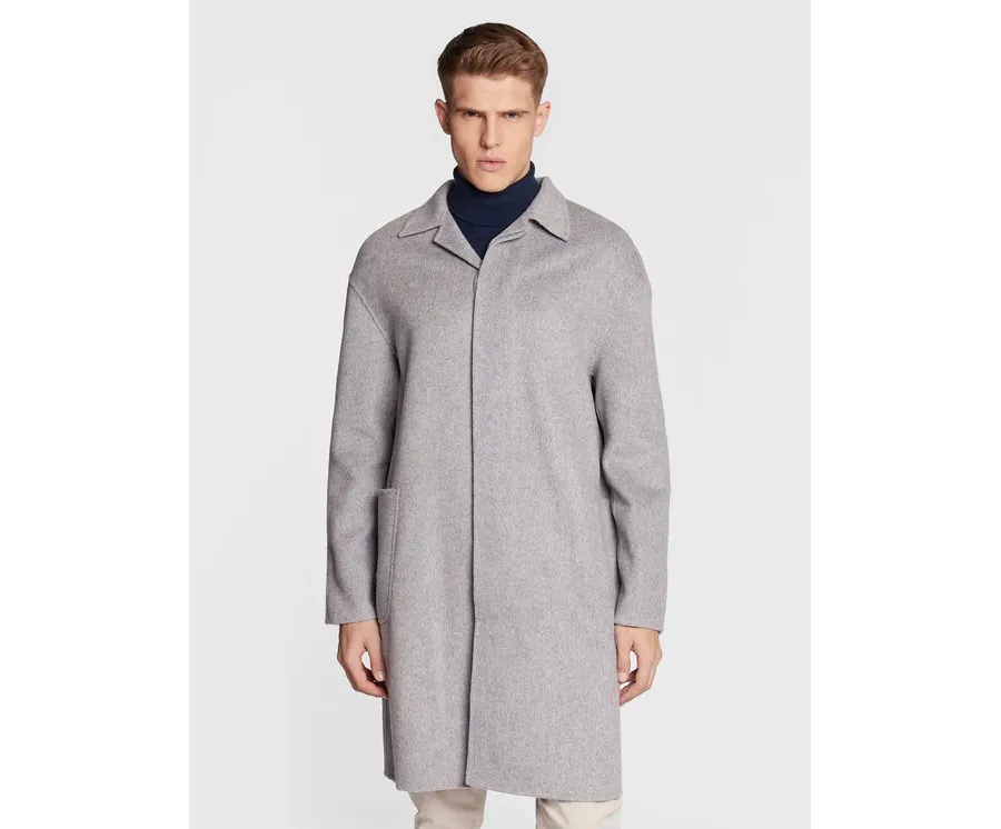 obrazek 1 Calvin Klein Płaszcz wełniany K10K109549 Szary Regular Fit