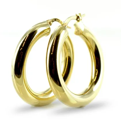 Zdjęcie Złote włoskie kolczyki koła dla kobiet