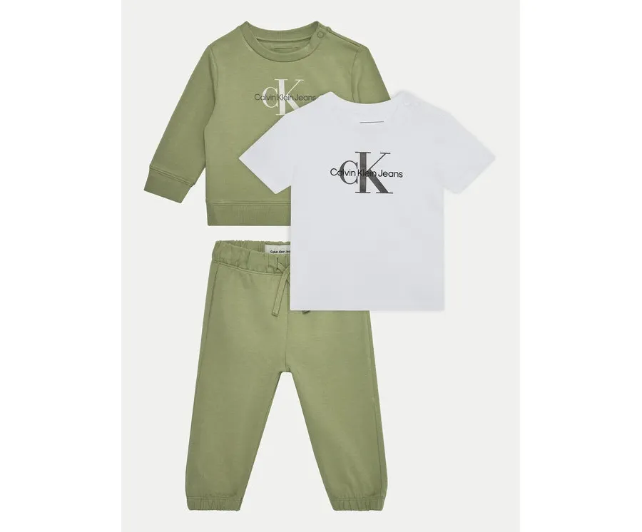 obrazek 1 Calvin Klein Jeans Komplet dresowy Monogram Starter IN0IN00011 Zielony Regular Fit