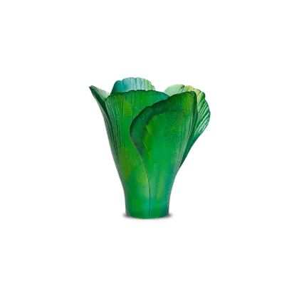 Zdjęcie Oryginalny mały wazon Ginkgo w kolorze zieleni – firma Daum