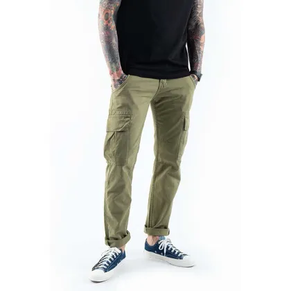 Zdjęcie Alpha Industries spodnie bawełniane Agent Pant kolor zielony w fasonie cargo 158205.11-ZIELONY