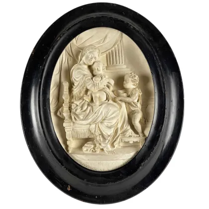 Picture A tasteful oval devotional painting from the early 20th century