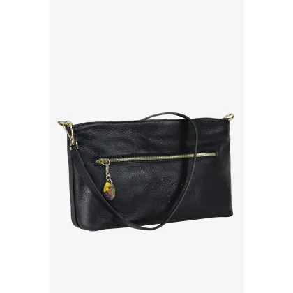 Zdjęcie Czarna skórzana torebka na ramię - Terrida