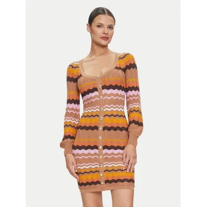 Zdjęcie Guess Sukienka dzianinowa W4YK90 Z3GC0 Pomarańczowy Regular Fit