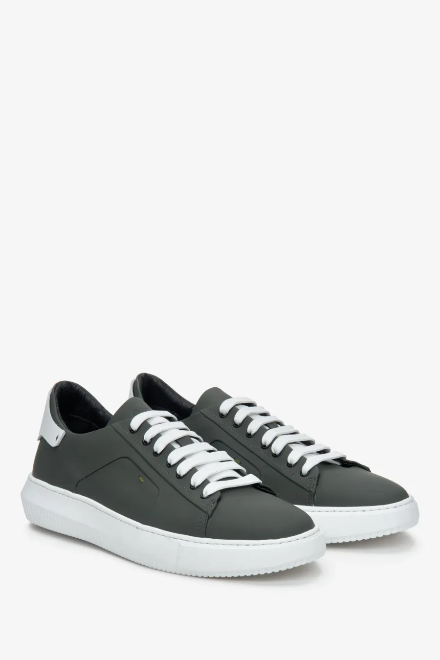 obrazek 1 Estro: Zielone sneakersy męskie ze skóry naturalnej